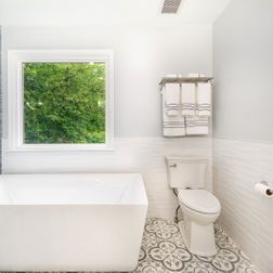 Bold Bathroom Floor Tile, Bowie, MD 