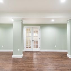 Basement finishing with a medium-size wet-bar, Lorton, VA