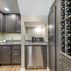 Basement remodel with a cozy family room and wet bar
